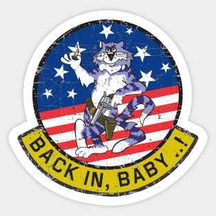 Grumman F-14 Tomcat - Back In, Baby...! - Grunge Style Sticker